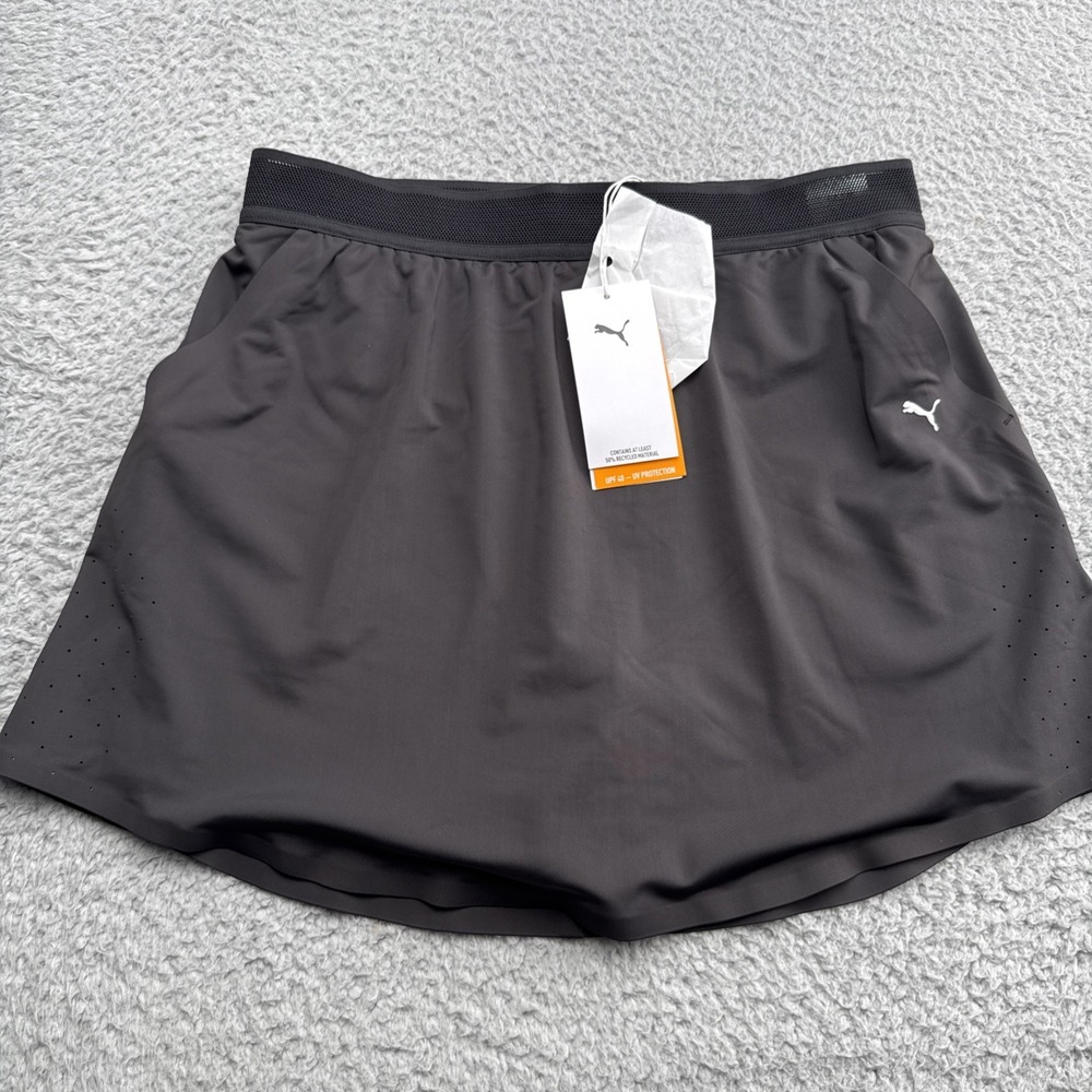 Puma Leta Skort Skirt Womens Small Black Golf Tennis Pickleball 635034 02 NWT